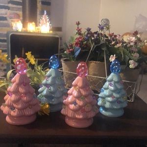 Bundle of Four (4) Nostalgic 5 inch tall Ceramic Easter Trees